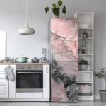 Αυτοκόλλητο ψυγείου PINK AND GREY MARBLE
