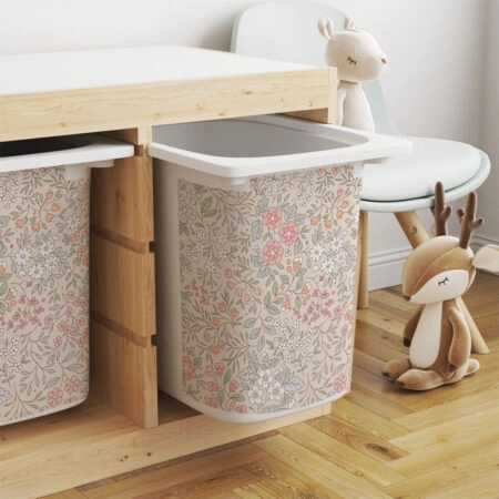 Αυτοκόλλητα για Κουτιά Αποθήκευσης Trofast PINK FLORAL - Αυτοκόλλητα για κουτιά IKEA TROFAST Sticky 7