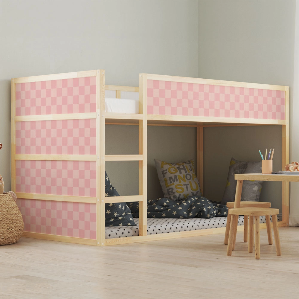 Αυτοκολλητα Επίπλων για Κρεβάτι KURA PINK SQUARES