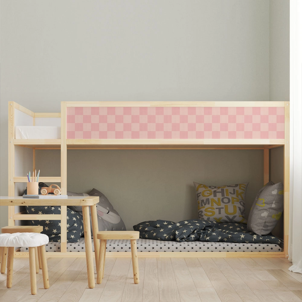 Αυτοκολλητα Επίπλων για Κρεβάτι KURA PINK SQUARES