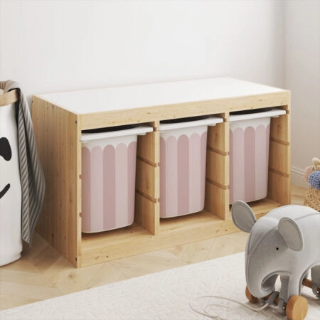Αυτοκόλλητα για Κουτιά Αποθήκευσης Trofast PINK STRIPES - Αυτοκόλλητα για κουτιά IKEA TROFAST Sticky 4