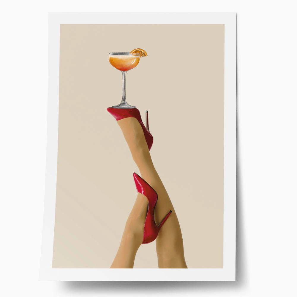 Πόστερ RETRO TRENDY LEGS COCKTAIL