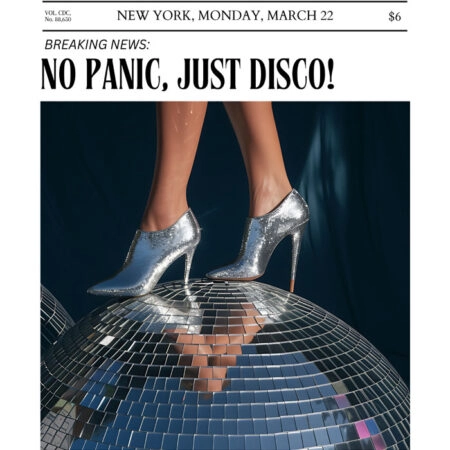 Πόστερ RETRO TRENDY NO PANIC JUST DISCO - Φρασεις - Κείμενο Sticky 3