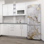 Αυτοκόλλητο ψυγείου WHITE AND GOLD MARBLE