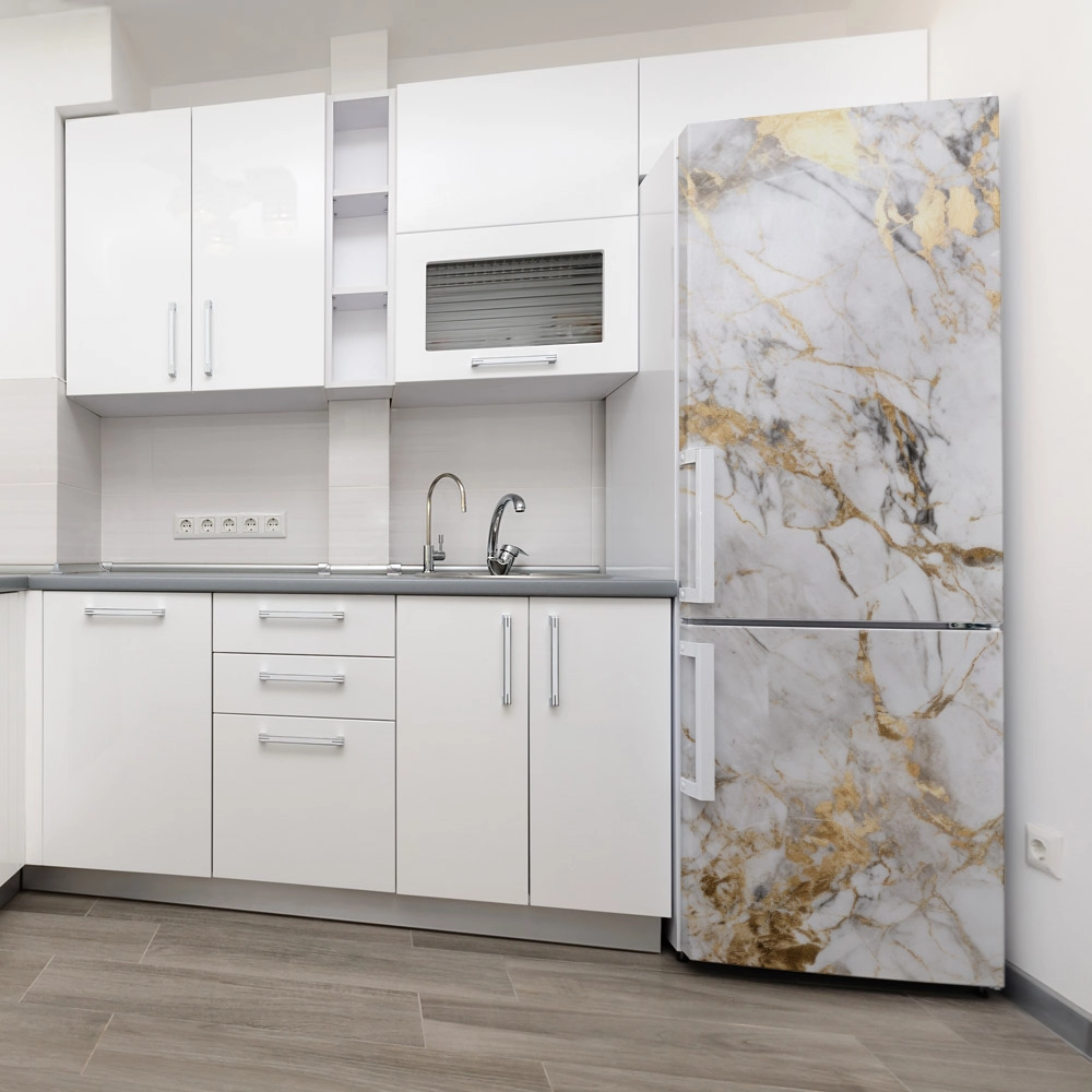 Αυτοκόλλητο ψυγείου WHITE AND GOLD MARBLE