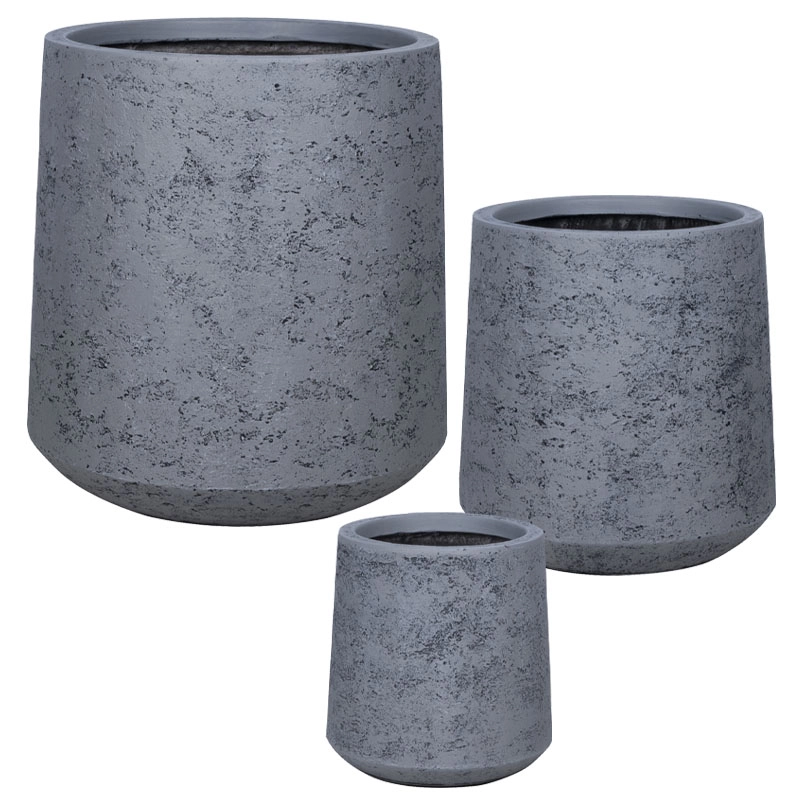 ΚΑΣΠΩ FIBERCLAY ΣΕΤ/3 ΓΚΡΙ ΤΣΙΜΕΝΤΟΥ ΚΩΝΙΚΟ ΨΗΛΟ - S:Φ28x30, M:Φ38.5x41, L:Φ52x56cm 16/ΠΑΛ
