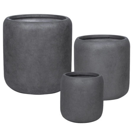 ΚΑΣΠΩ FIBERCLAY ΣΕΤ/3 ΓΚΡΙ ΑΝΘΡΑΚΙ ΒΑΡΕΛΙ ΠΟΜΠΕ - S:Φ32x34, M:Φ42x43, L:Φ54x55cm 16/ΠΑΛ - Κασπω