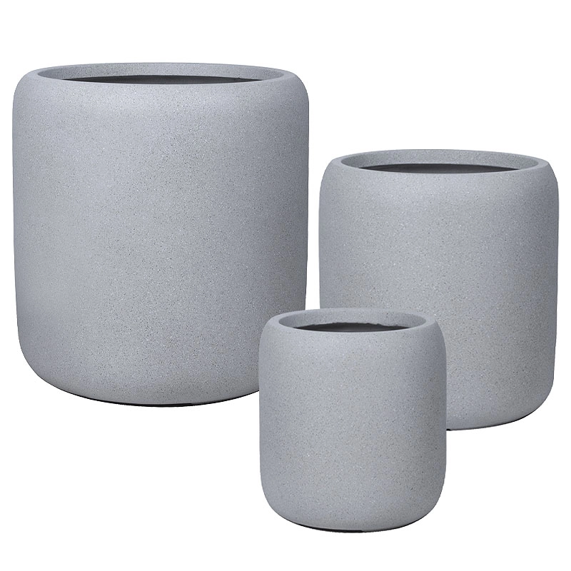 ΚΑΣΠΩ FIBERCLAY ΣΕΤ/3 ΓΚΡΙ ΓΡΑΝΙΤΗ ΒΑΡΕΛΙ ΠΟΜΠΕ - S:Φ32x34, M:Φ42x43, L:Φ54x55cm 16/ΠΑΛ