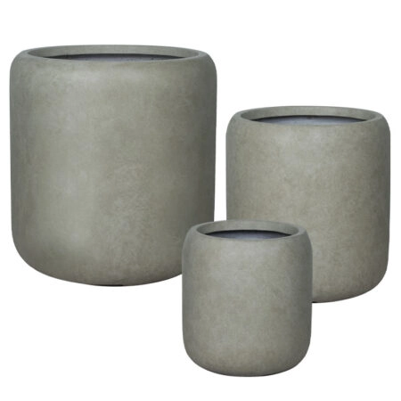 ΚΑΣΠΩ FIBERCLAY ΣΕΤ/3 ΓΚΡΙ-ΛΑΔΙ ΒΑΡΕΛΙ ΠΟΜΠΕ - S:Φ32x34, M:Φ42x43, L:Φ54x55cm 16/ΠΑΛ - Κασπω