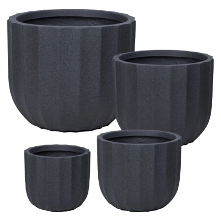 ΚΑΣΠΩ FIBERCLAY ΣΕΤ/4 ΜΑΥΡΟ ΓΡΑΝΙΤΗ ΚΙΟΝΑΣ ΚΟΝΤΟ - S:Φ29x25, M:Φ36x30.5, L:Φ44x36.5, XL:Φ55.5x66.5cm 20/ΠΑΛ - Κασπω