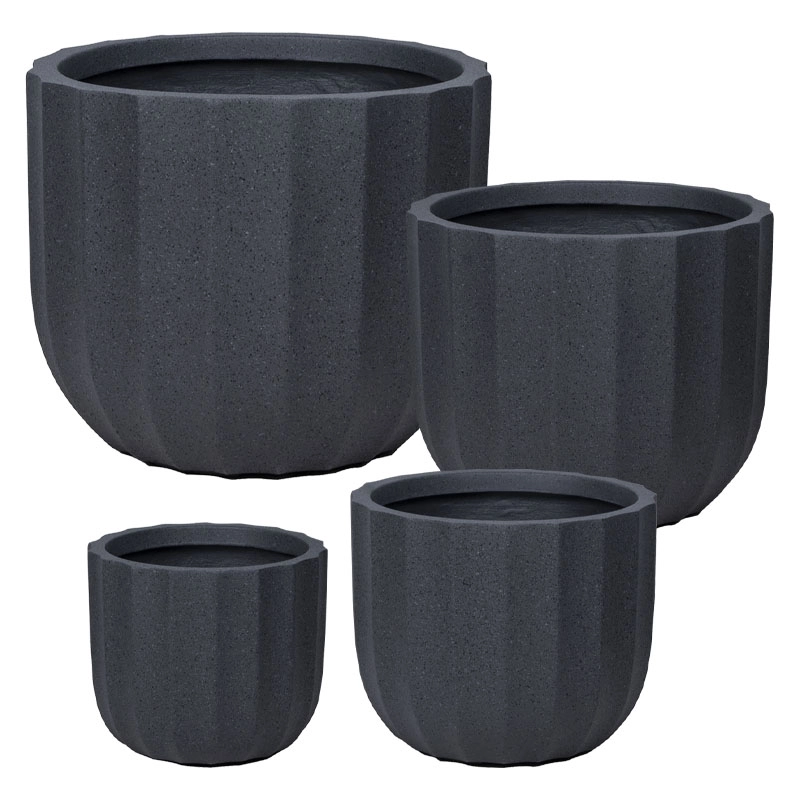 ΚΑΣΠΩ FIBERCLAY ΣΕΤ/4 ΜΑΥΡΟ ΓΡΑΝΙΤΗ ΚΙΟΝΑΣ ΚΟΝΤΟ - S:Φ29x25, M:Φ36x30.5, L:Φ44x36.5, XL:Φ55.5x66.5cm 20/ΠΑΛ
