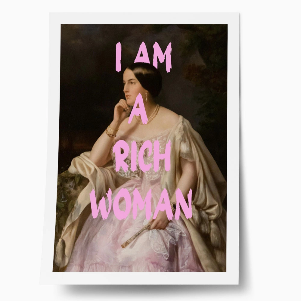Πόστερ ALTERED ART I AM A RICH WOMAN