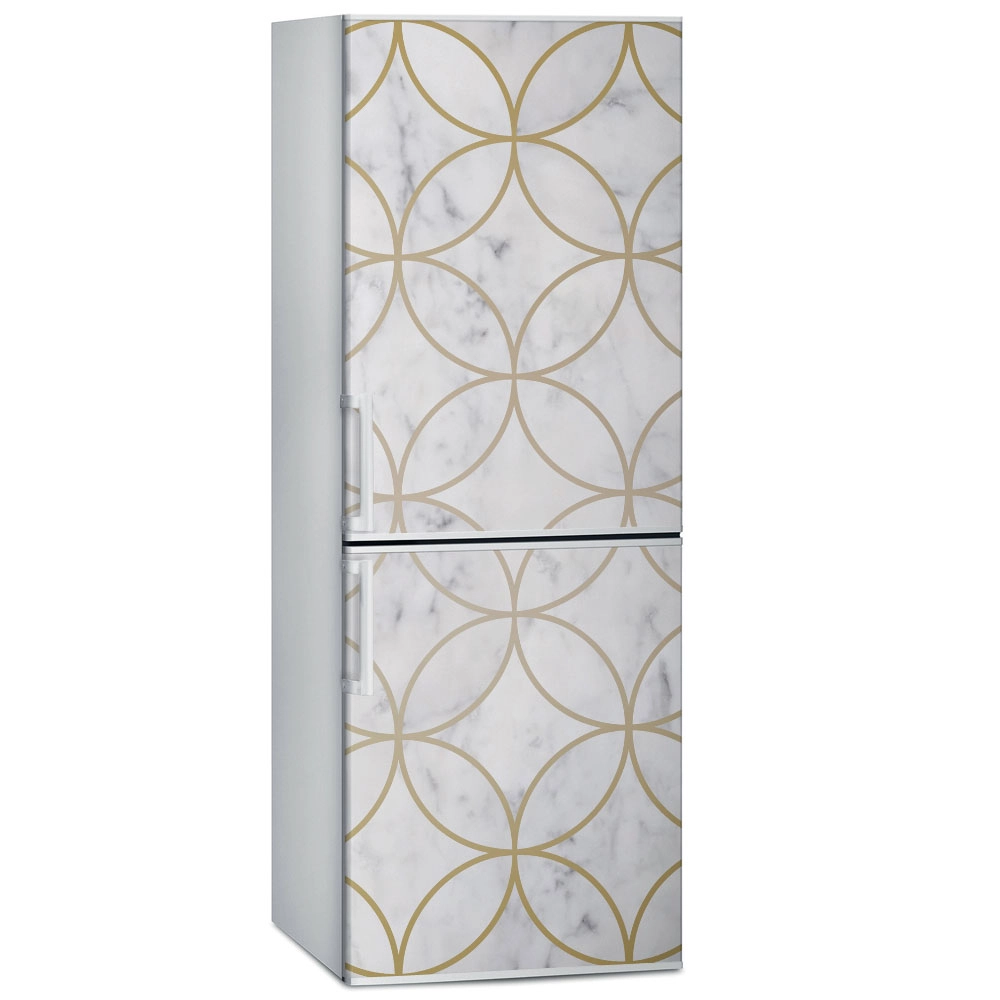 Αυτοκόλλητο ψυγείου BEIGE CIRCLES GEOMETRICAL MARBLE