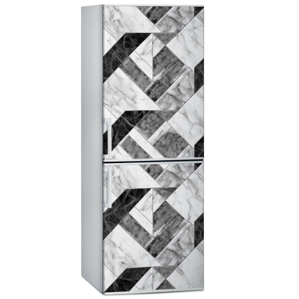 Αυτοκόλλητο ψυγείου BLACK AND WHITE MARBLE GEOMETRICAL 2