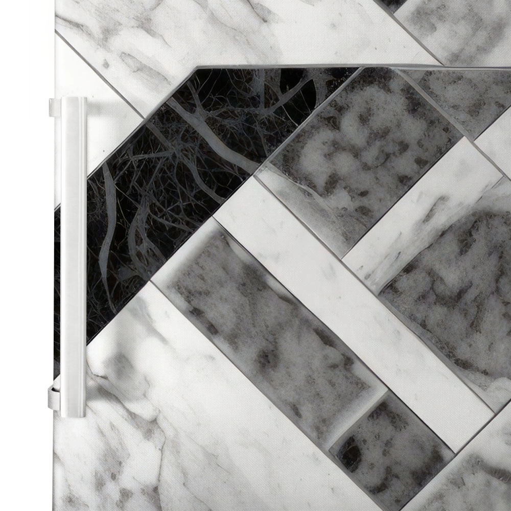Αυτοκόλλητο ψυγείου BLACK AND WHITE MARBLE GEOMETRICAL 2