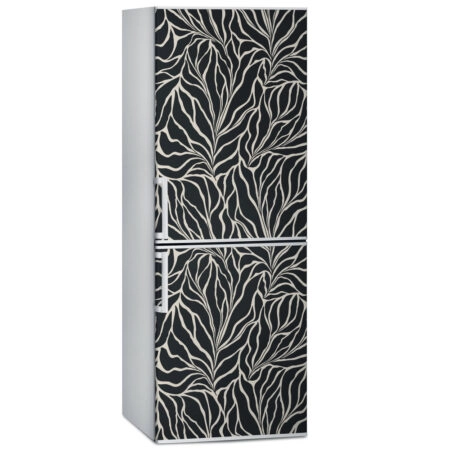 Αυτοκόλλητο ψυγείου BLACK LEAVES - Floral
