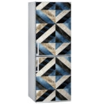 Αυτοκόλλητο ψυγείου BLUE AND BEIGE GEOMETRICAL MARBLE