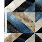 Αυτοκόλλητο ψυγείου BLUE AND BEIGE GEOMETRICAL MARBLE