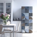 Αυτοκόλλητο ψυγείου BROWN AND BLUE GEOMETRICAL