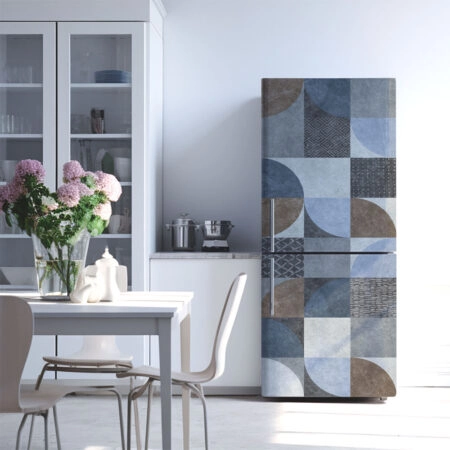 Αυτοκόλλητο ψυγείου BROWN AND BLUE GEOMETRICAL - Αλλα Sticky 1