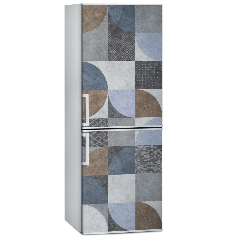 Αυτοκόλλητο ψυγείου BROWN AND BLUE GEOMETRICAL