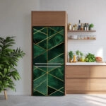 Αυτοκόλλητο ψυγείου GREEN AND GOLD GEOMETRICAL MARBLE