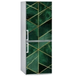 Αυτοκόλλητο ψυγείου GREEN AND GOLD GEOMETRICAL MARBLE