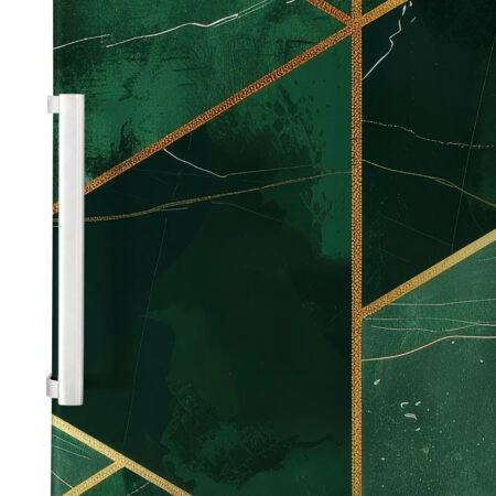 Αυτοκόλλητο ψυγείου GREEN AND GOLD GEOMETRICAL MARBLE - Απομιμηση υλικων Sticky 2