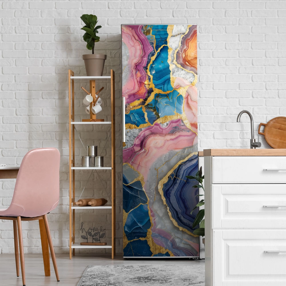 Αυτοκόλλητο ψυγείου PASTEL AND GOLD MARBLE
