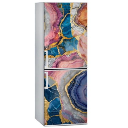 Αυτοκόλλητο ψυγείου PASTEL AND GOLD MARBLE - Απομιμηση υλικων