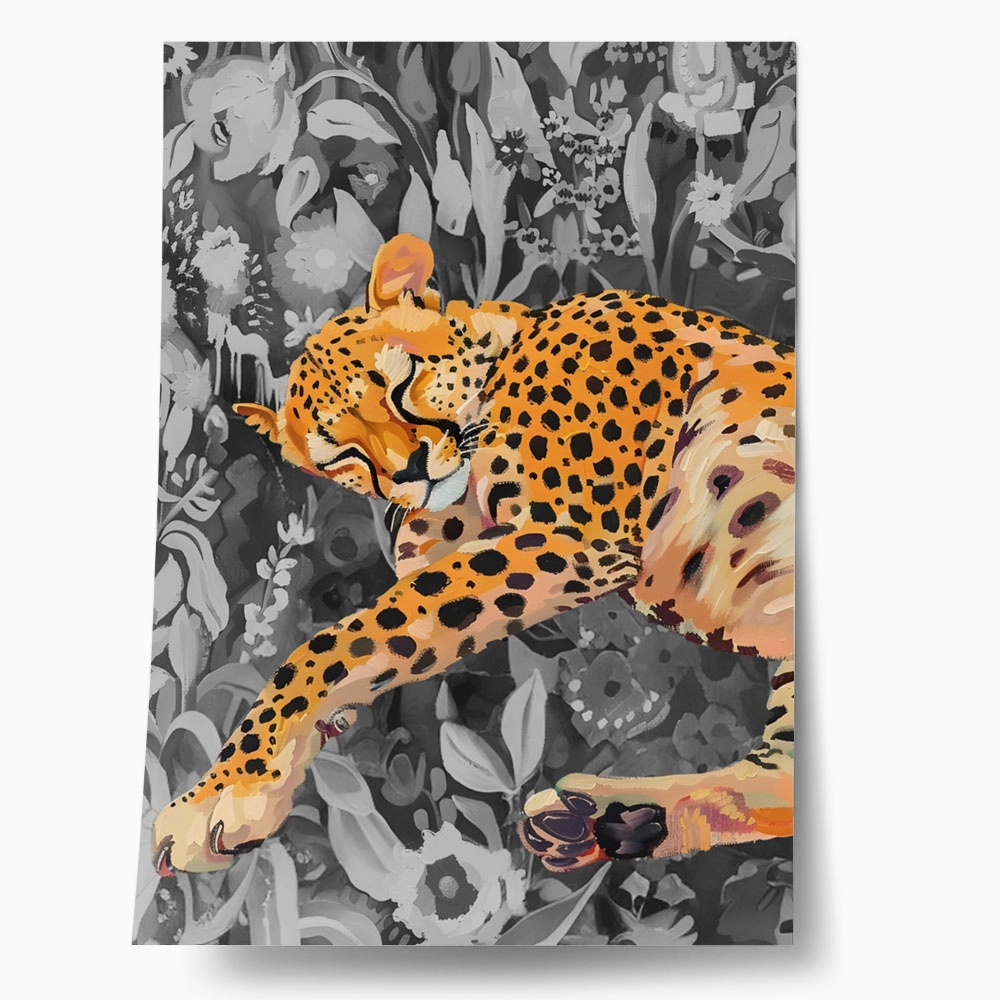 Πόστερ RETRO TRENDY SLEEPING CHEETAH