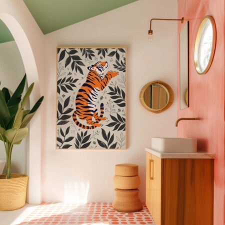 Πόστερ RETRO TRENDY SLEEPING TIGER - Ζωα