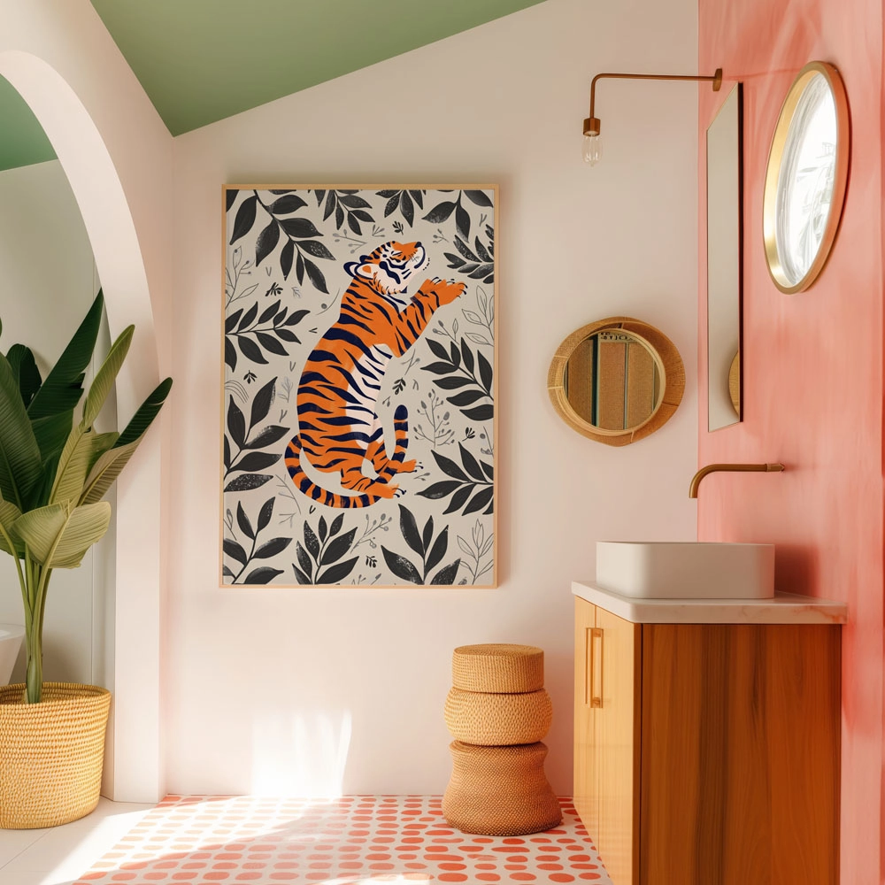 Πόστερ RETRO TRENDY SLEEPING TIGER