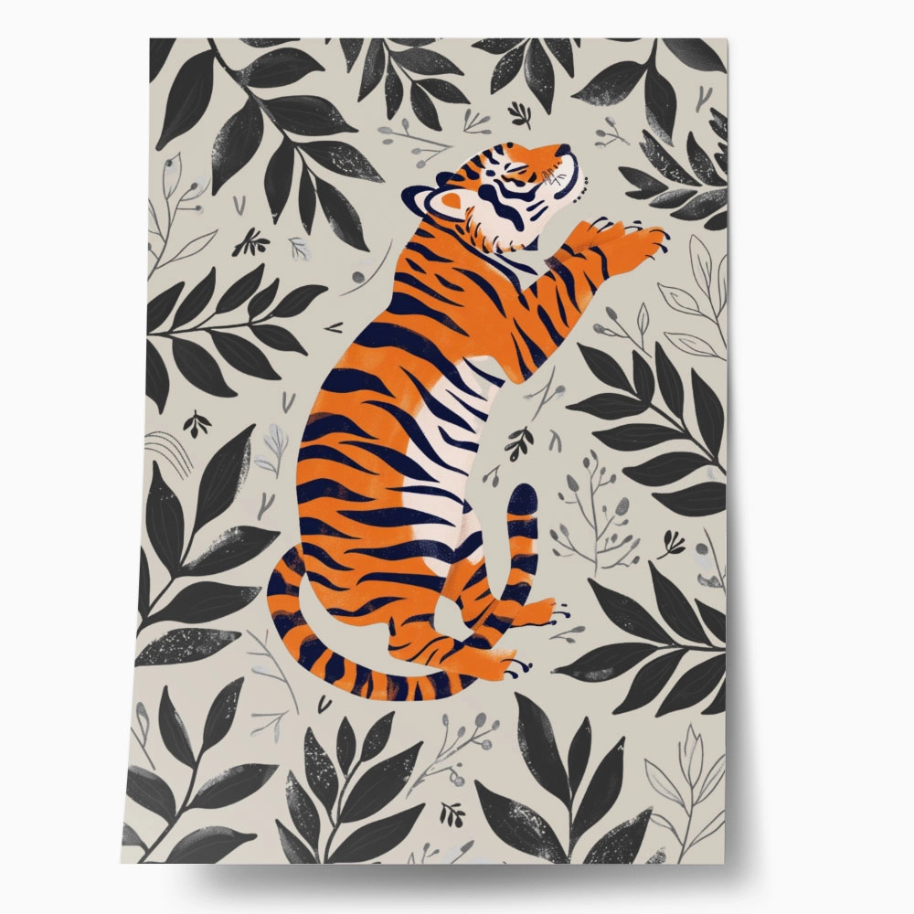 Πόστερ RETRO TRENDY SLEEPING TIGER