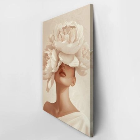 Πινακας σε καμβά WOMAN WITH PEONIES - Πορτραιτα και Φιγουρες Sticky 2