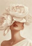 Πινακας σε καμβά WOMAN WITH PEONIES
