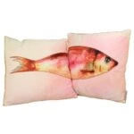 Μαξιλάρι Ψάρι Ροζ Polyester 45x45cm Σετ 2Τμχ