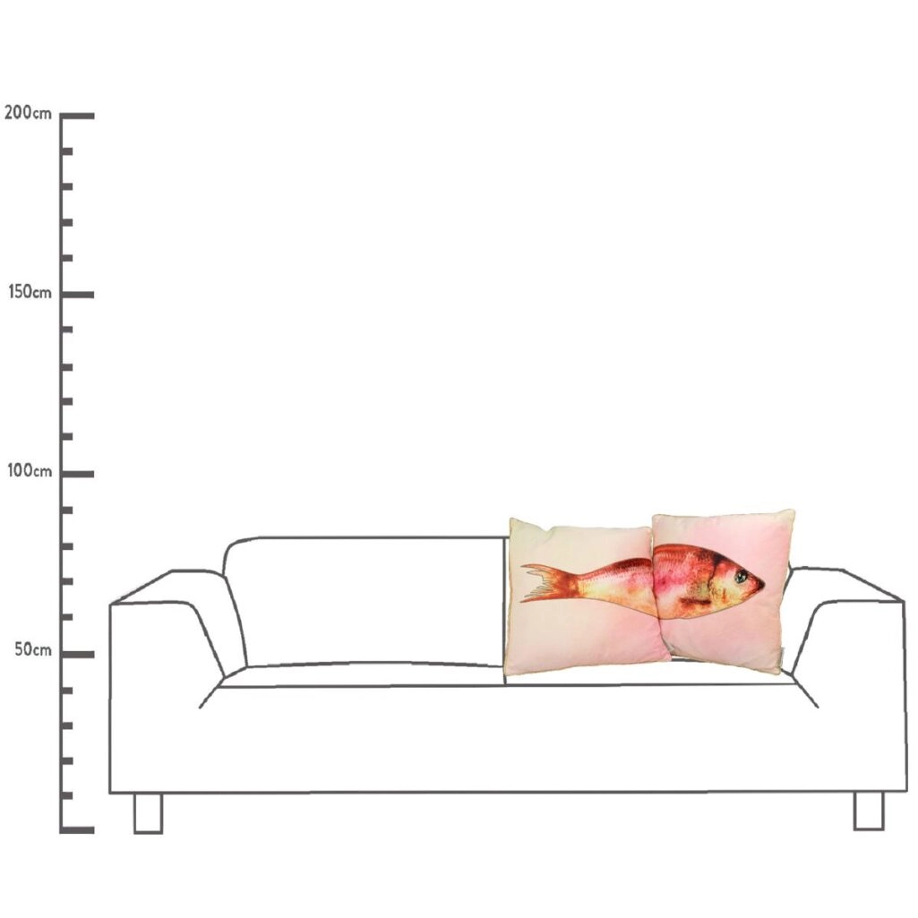 Μαξιλάρι Ψάρι Ροζ Polyester 45x45cm Σετ 2Τμχ