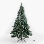PINE ΧΡΙΣΤΟΥΓΕΝΝΙΑΤΙΚΟ ΔΕΝΤΡΟ ΧΙΟΝΙΣΜΕΝΟ ΜΕ LED 180 cm 117x117x180 ΠΡΑΣΙΝΟ ΛΕΥΚΟ