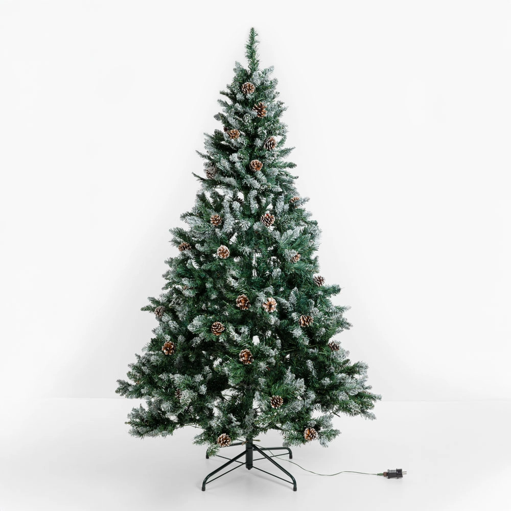 PINE ΧΡΙΣΤΟΥΓΕΝΝΙΑΤΙΚΟ ΔΕΝΤΡΟ ΧΙΟΝΙΣΜΕΝΟ ΜΕ LED 180 cm 117x117x180 ΠΡΑΣΙΝΟ ΛΕΥΚΟ