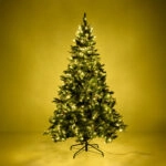 PINE ΧΡΙΣΤΟΥΓΕΝΝΙΑΤΙΚΟ ΔΕΝΤΡΟ ΧΙΟΝΙΣΜΕΝΟ ΜΕ LED 180 cm 117x117x180 ΠΡΑΣΙΝΟ ΛΕΥΚΟ