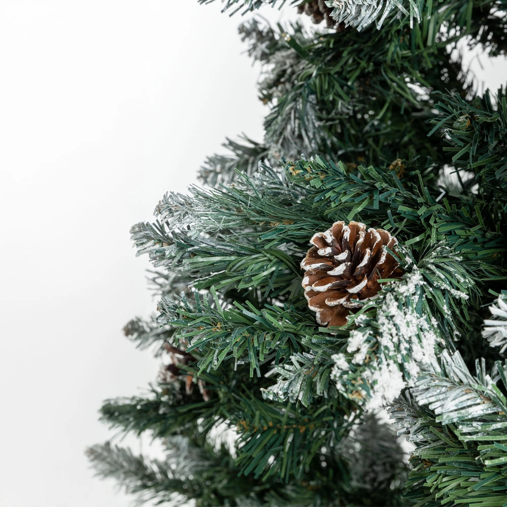 PINE ΧΡΙΣΤΟΥΓΕΝΝΙΑΤΙΚΟ ΔΕΝΤΡΟ ΧΙΟΝΙΣΜΕΝΟ ΜΕ LED 180 cm 117x117x180 ΠΡΑΣΙΝΟ ΛΕΥΚΟ