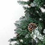 PINE ΧΡΙΣΤΟΥΓΕΝΝΙΑΤΙΚΟ ΔΕΝΤΡΟ ΧΙΟΝΙΣΜΕΝΟ ΜΕ LED ΥΨΟΣ 210cm 150x150x210 ΠΡΑΣΙΝΟ ΛΕΥΚΟ