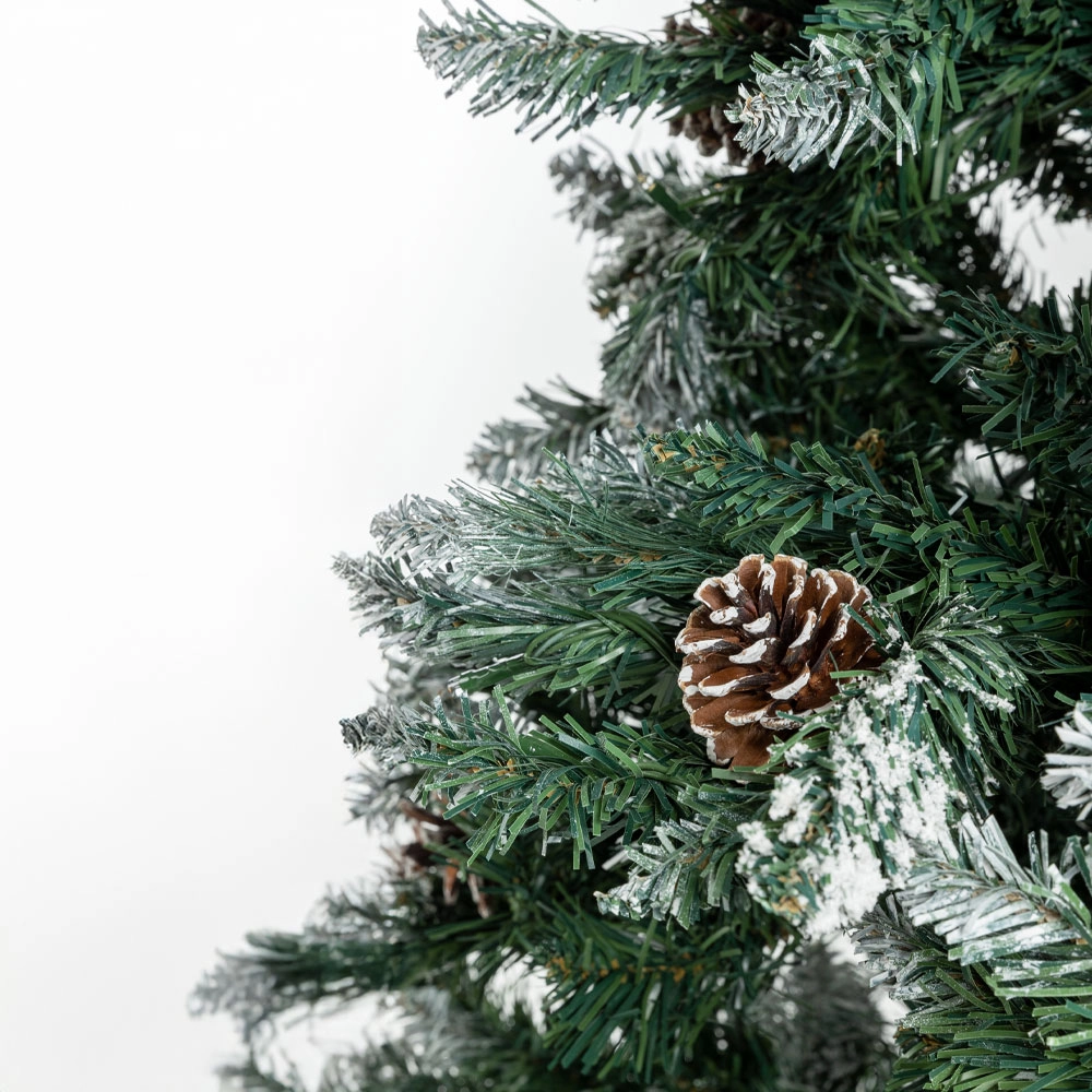 PINE ΧΡΙΣΤΟΥΓΕΝΝΙΑΤΙΚΟ ΔΕΝΤΡΟ ΧΙΟΝΙΣΜΕΝΟ ΜΕ LED ΥΨΟΣ 210cm 150x150x210 ΠΡΑΣΙΝΟ ΛΕΥΚΟ