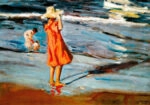 Πινακας σε καμβά JOAQUIN SOROLLA - CHILDREN ON THE BEACH