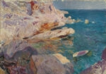Πινακας σε καμβά JOAQUIN SOROLLA - FELSEN VON JAVEA MIT WEISSEM BOOT
