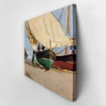 Πινακας σε καμβά JOAQUIN SOROLLA - FISHERMEN STRANDED BOATS VALENCIA