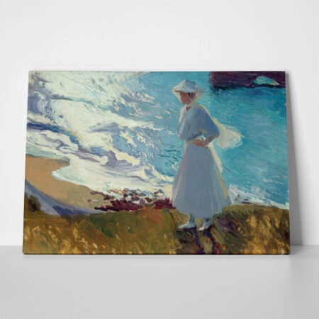Πινακας σε καμβά JOAQUIN SOROLLA - MARA ON THE BEACH AT BIARRITZ OR CONTRE-JOUR - Sorolla Joaquin