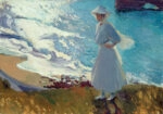 Πινακας σε καμβά JOAQUIN SOROLLA - MARA ON THE BEACH AT BIARRITZ OR CONTRE-JOUR