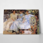 Πινακας σε καμβά JOAQUIN SOROLLA - MY WIFE AND DAUGHTERS IN THE GARDEN